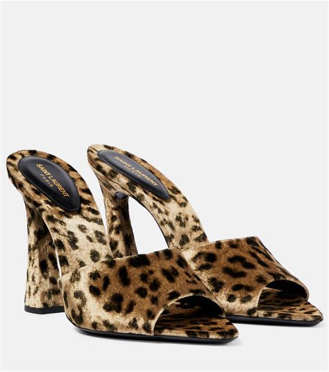 saint laurent leopard mules